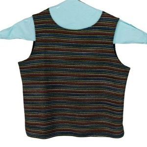 Vintage Jennifer Moore striped XL skater Y2K‎ millenium tank top